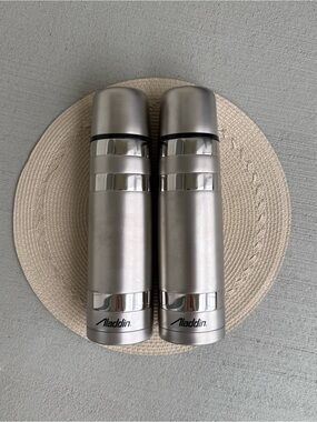 Aladdin Stainless Steel Silver Travel Thermos Bottle - 2 Pack